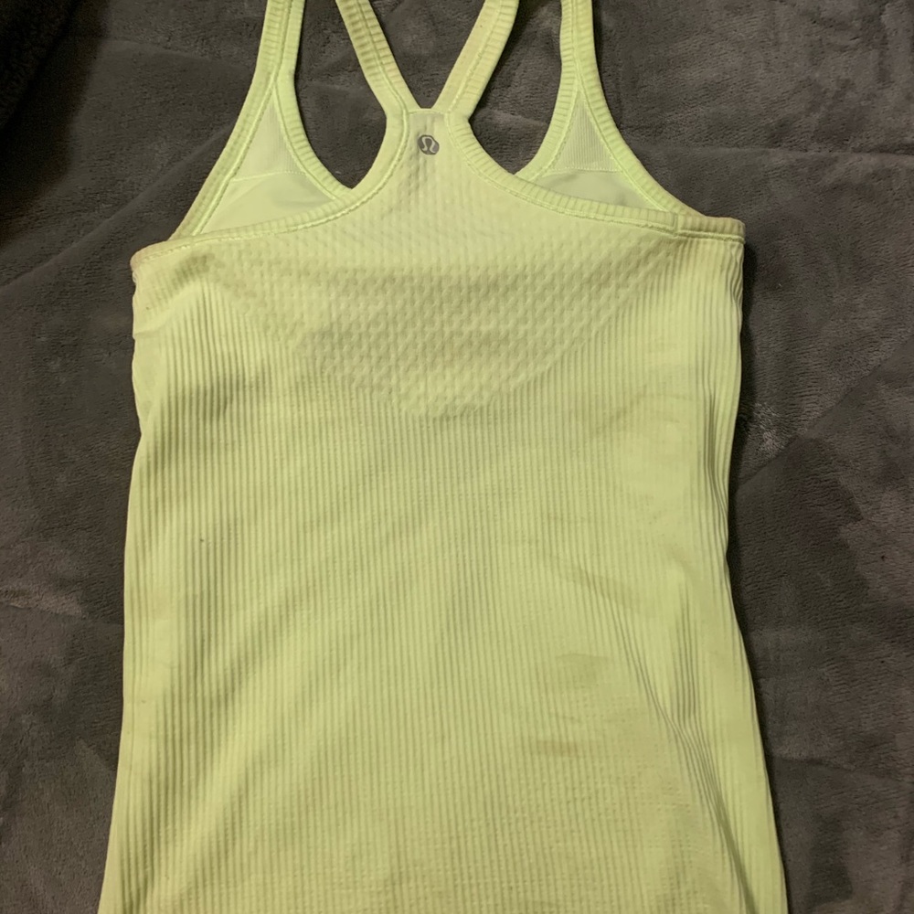 Lululemon lime green fitted tank